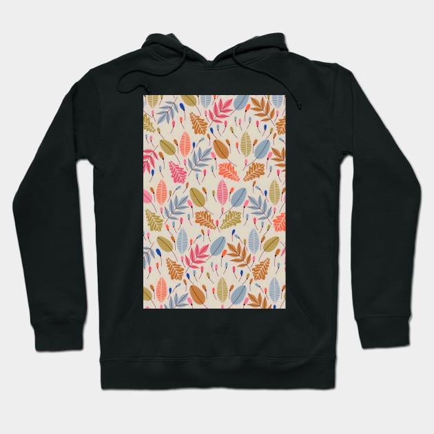 Retro Leaves Illustration Hoodie by giantplayful